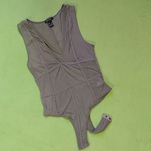 Revamped Small Caged Bodysuit in Olive Green